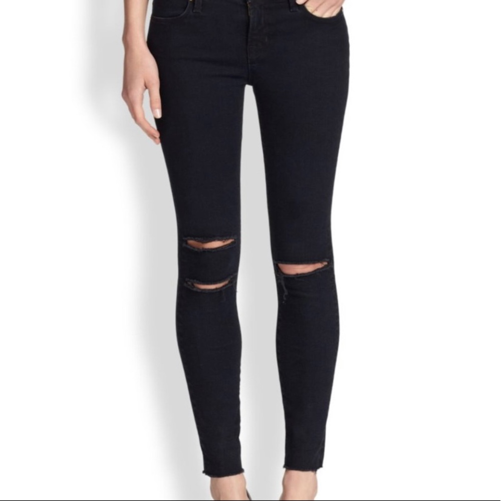 JBrand cropped skinny blue mercy jeans